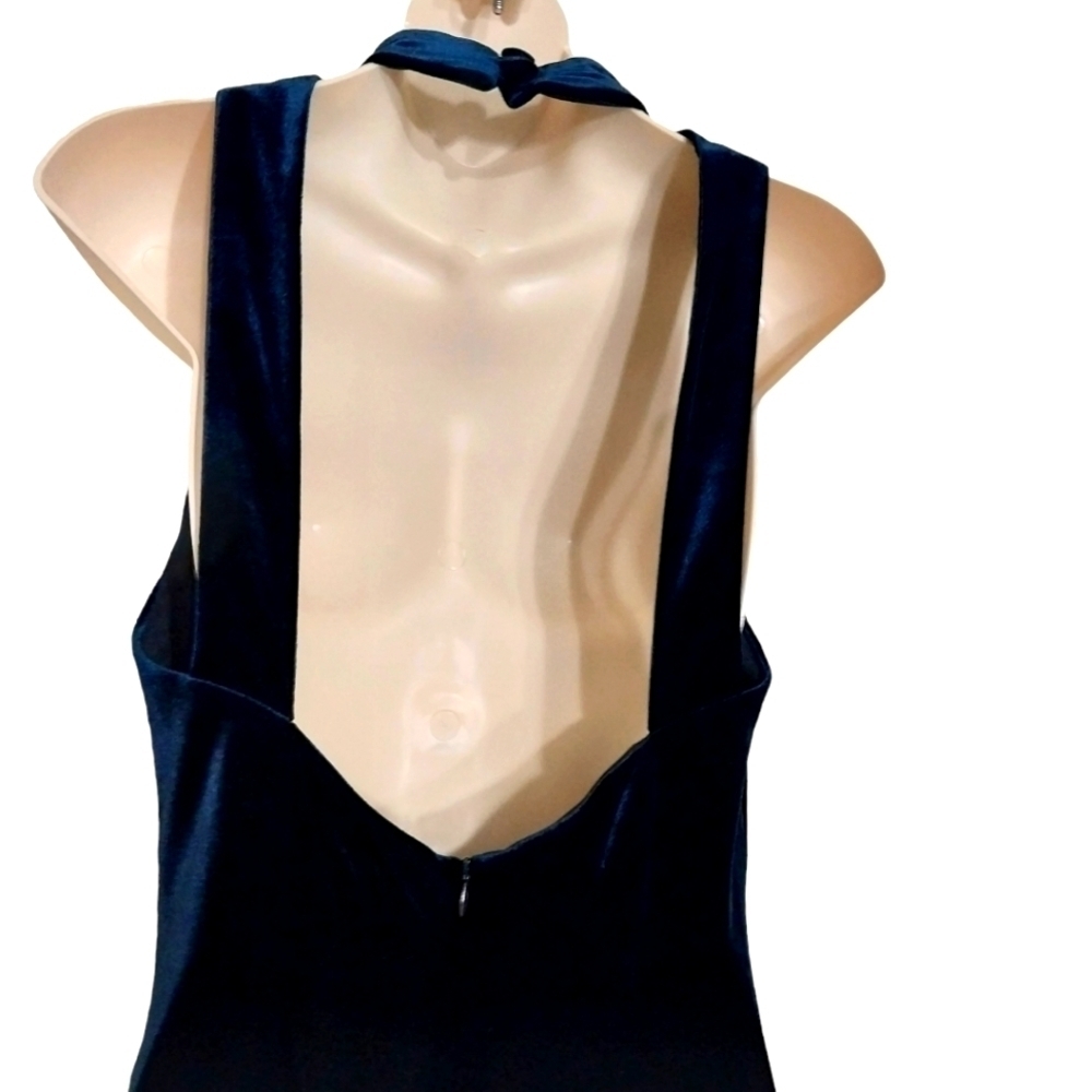 🔵BOGO FREE🔵 Reggio Dark Blue Velvety Sleeveless Maxi Dress Sz 10 - Picture 5 of 7